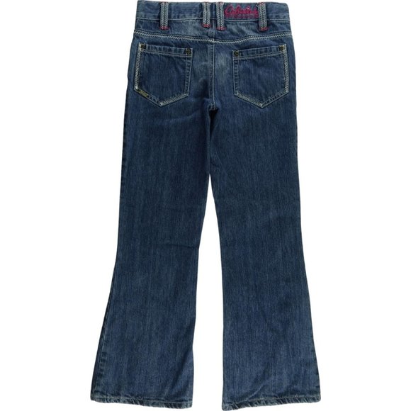 Cabela's 919245 Boot Cut Jeans Girls 10 Pink Flannel Lined Low Rise B169 - Picture 2 of 9